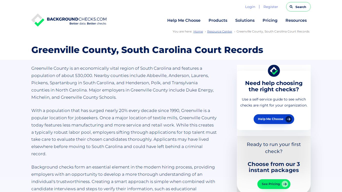 Greenville County, South Carolina Court Records - background checks